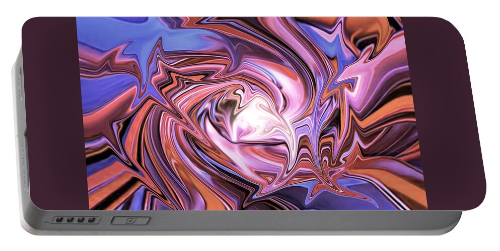 Digital Portable Battery Charger featuring the digital art Psychedelic Flashback by Ronald Mills