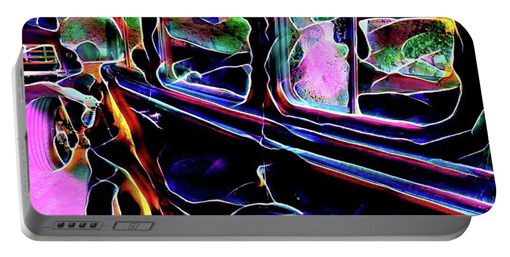 Car Portable Battery Charger featuring the digital art Psychedelic Ride by Karol Blumenthal