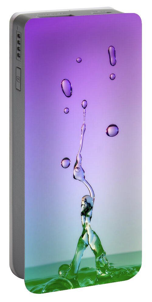 Abstract Portable Battery Charger featuring the photograph Purple and Green 5 by Sue Leonard