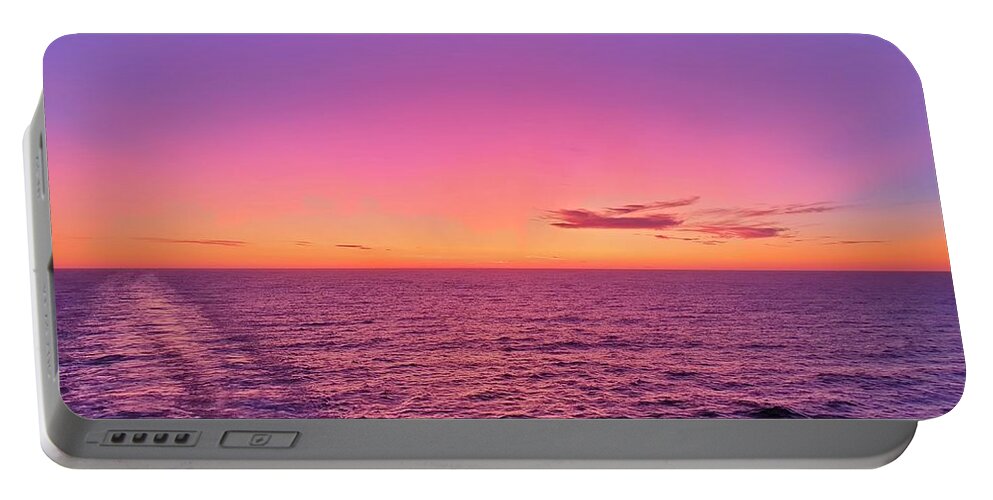 Sunset Portable Battery Charger featuring the photograph Purple Antarctic Sunset by Andrea Whitaker