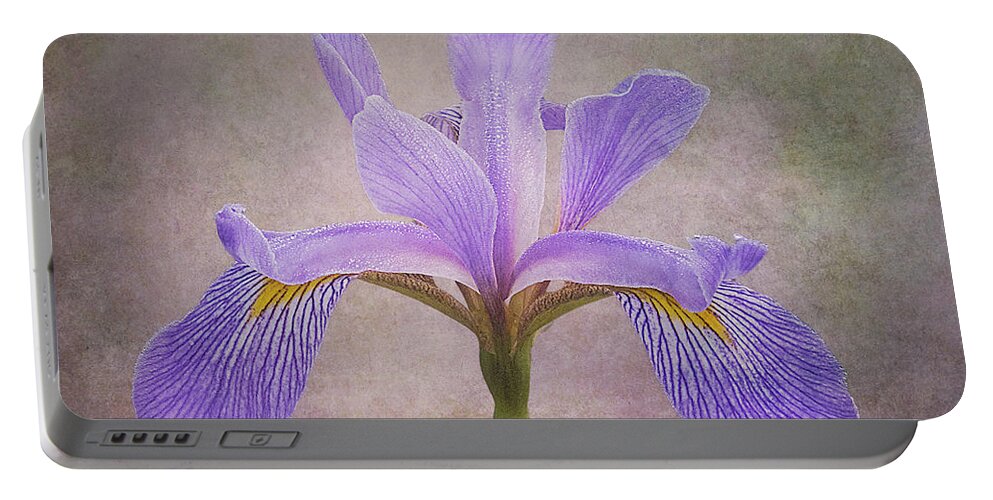 Iris Portable Battery Charger featuring the photograph Purple Flag Iris by Patti Deters