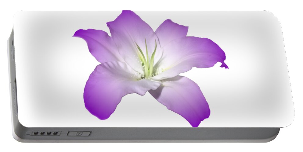 Purple Portable Battery Charger featuring the photograph Purple Lily Flower by Delynn Addams
