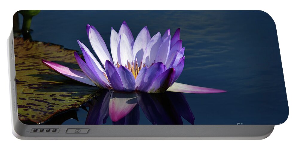 Flowers Portable Battery Charger featuring the photograph Purple Peace by Cindy Manero