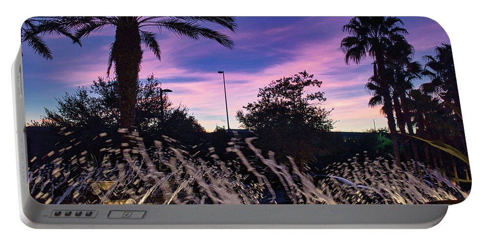 Tree Portable Battery Charger featuring the photograph Purple Sunset by Portia Olaughlin