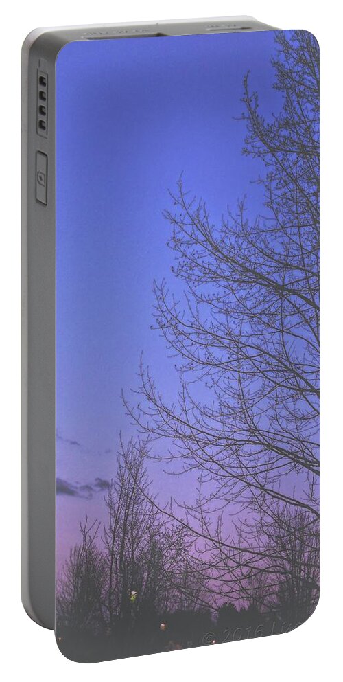 Trees Portable Battery Charger featuring the photograph Purple Twilight by Lisa Pearlman