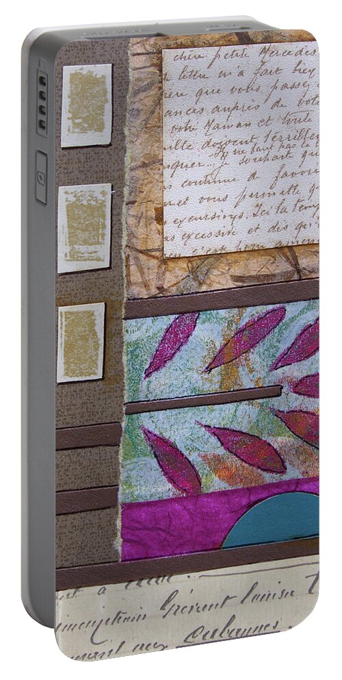 Mixed-media Portable Battery Charger featuring the mixed media Put it in Writing by MaryJo Clark