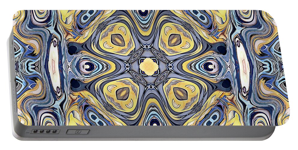 Mandala Portable Battery Charger featuring the digital art Quadrant Symmetry by Phil Perkins