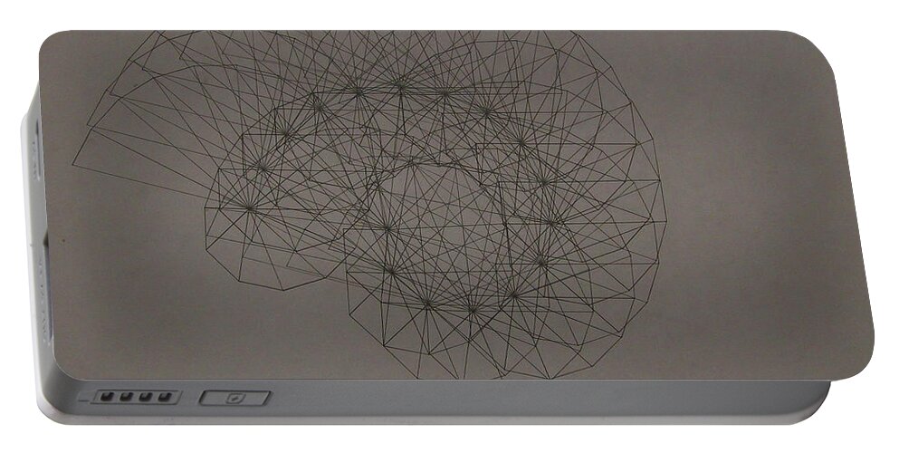 Fractal Portable Battery Charger featuring the drawing Quantum Sea Shell by Jason Padgett