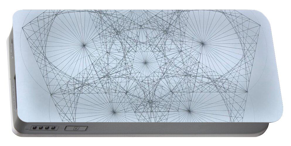 Star Portable Battery Charger featuring the drawing Quantum Star high res. by Jason Padgett