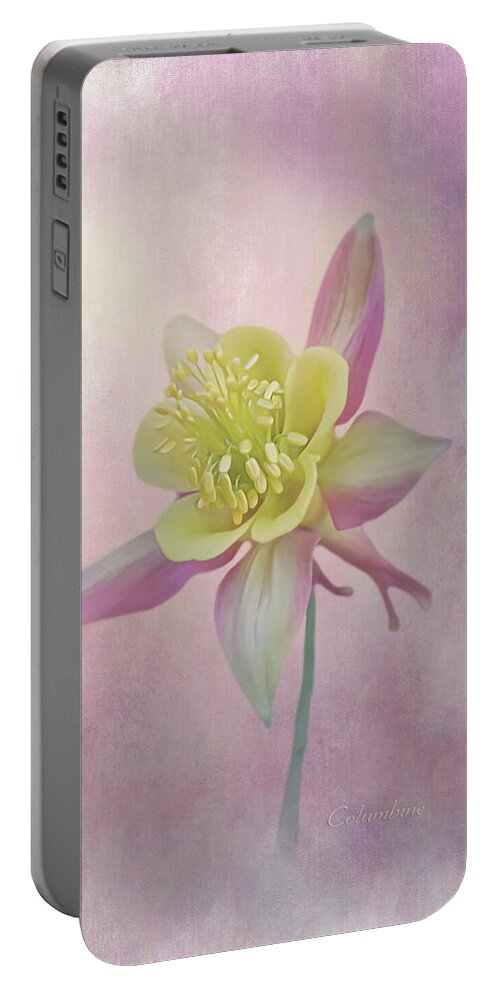 Flower Portable Battery Charger featuring the photograph Quintessential Columbine - Vertical Portrait by Patti Deters