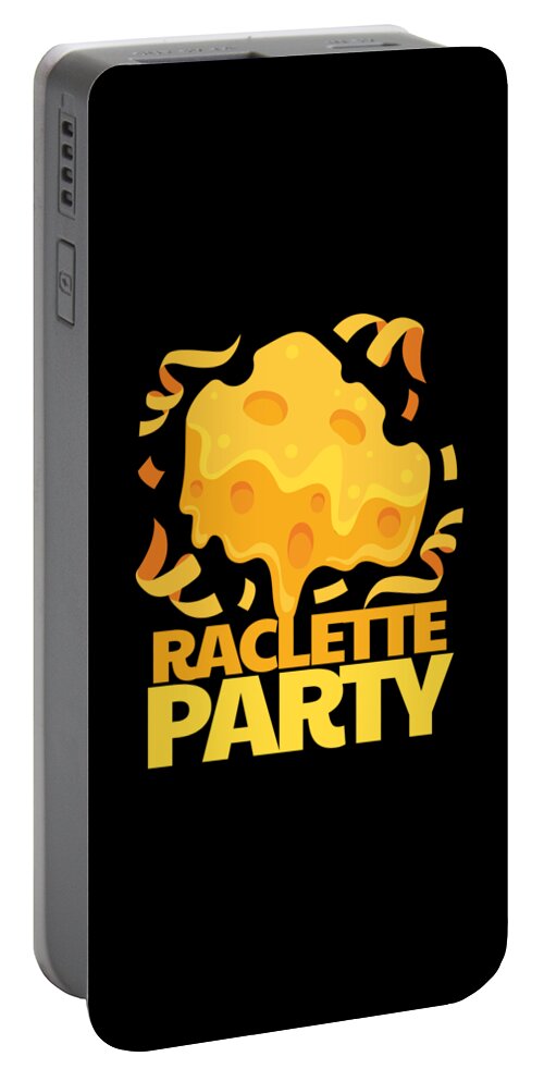 Raclette Portable Battery Charger featuring the digital art Raclette Party Cheese by Moon Tees