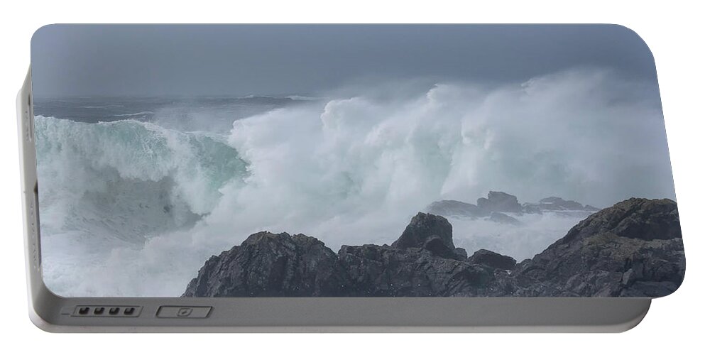 Ocean Portable Battery Charger featuring the photograph Raging Storm by Randy Hall