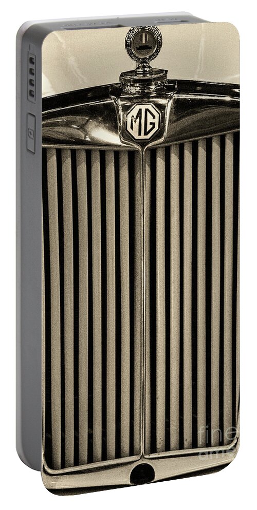 Rahmi Koc Museum Portable Battery Charger featuring the photograph Rahmi Koc Museum MG Grill and Emblem 3 by Bob Phillips