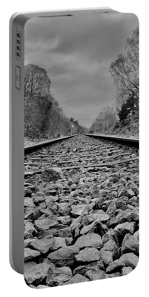 Mote Park Portable Battery Charger featuring the photograph Rail to Perspective by Six Months Of Walking