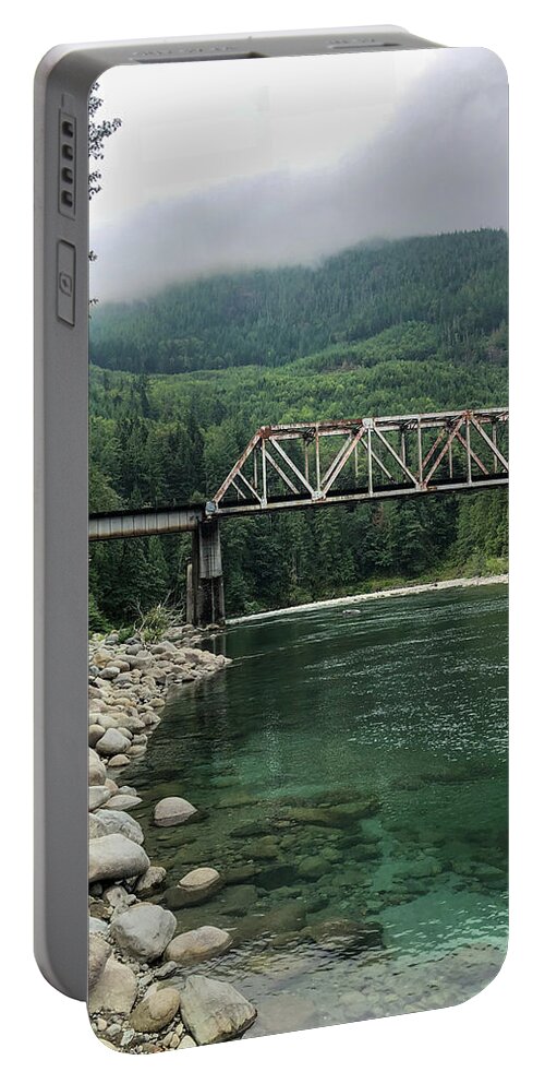 Railroad Portable Battery Charger featuring the photograph Railroad Trestle by Grey Coopre