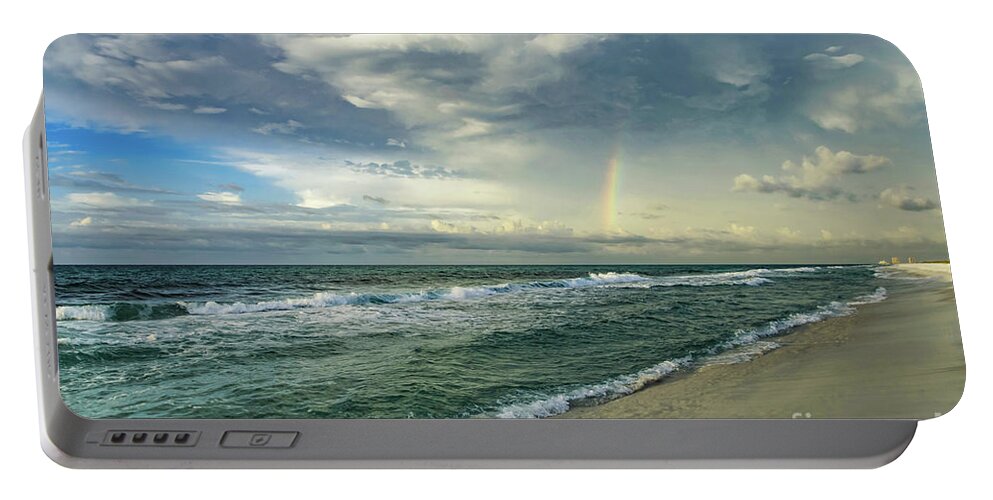 Rainbow Portable Battery Charger featuring the photograph Rainbow Beach by Beachtown Views