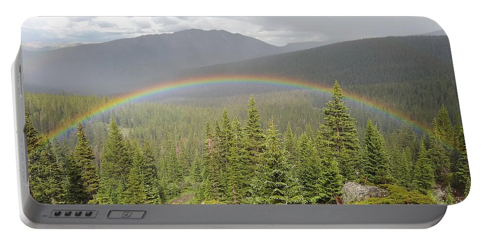 Rainbow Portable Battery Charger featuring the photograph Rainbow in the Valley by Aaron Spong