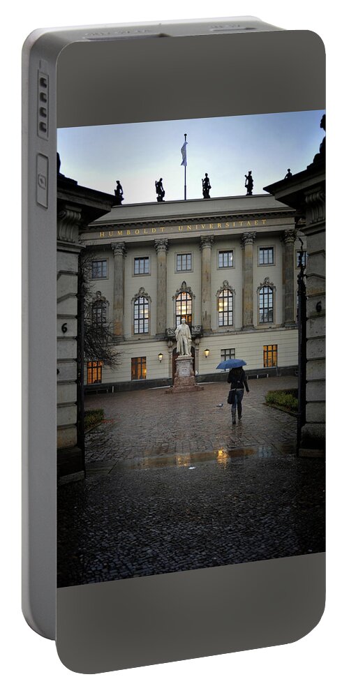 Rain Portable Battery Charger featuring the photograph Rainy Day at the Humboldt University by James C Richardson