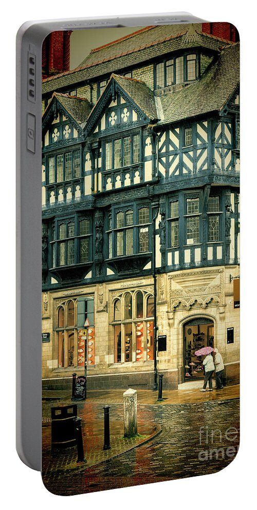 Chester Portable Battery Charger featuring the photograph Rainy Day, Chester, England by Elaine Teague