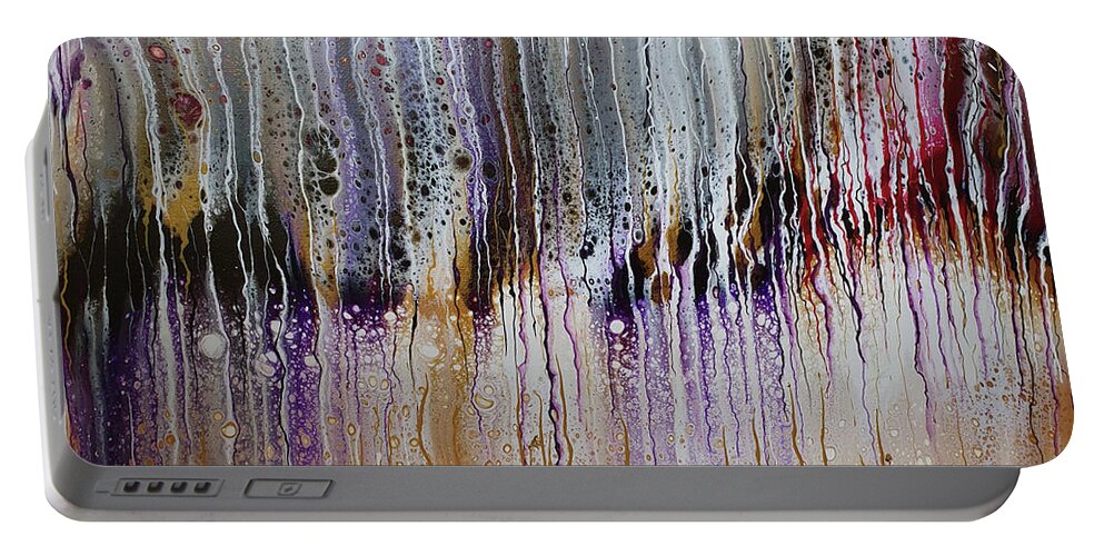 Square Portable Battery Charger featuring the painting Rainy Day by Themayart