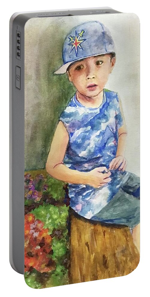  Portable Battery Charger featuring the painting Rally by Cheryl Wallace