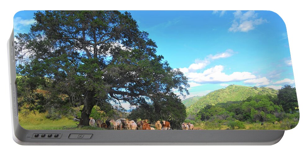 Cow Portable Battery Charger featuring the photograph Ranch on Suey Creek by Floyd Snyder