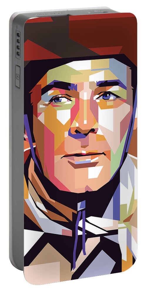 Randolph Portable Battery Charger featuring the digital art Randolph Scott by Movie World Posters