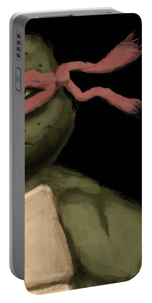 Tmnt Portable Battery Charger featuring the digital art Raph by Lee Winter