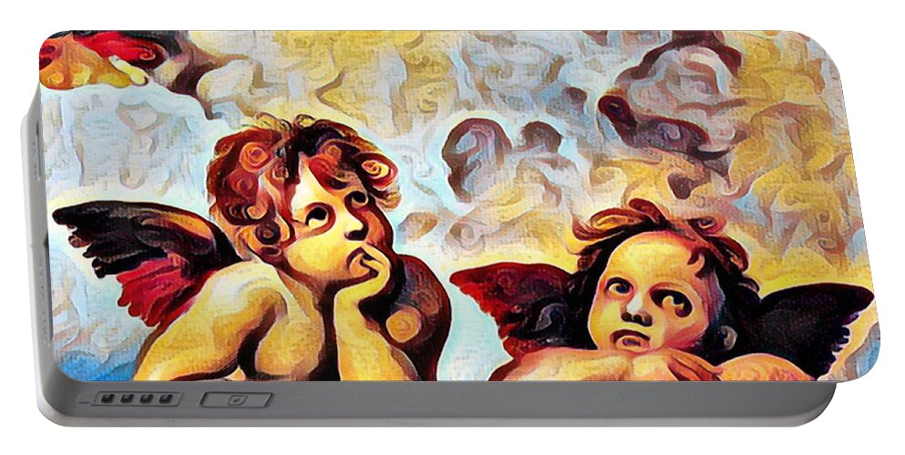 Edgar Degas Portable Battery Charger featuring the painting Raphael La Madonna di San Sisto - Raphael Sanzio hand-painted oil painting reproduction part of Sist by Tony Rubino