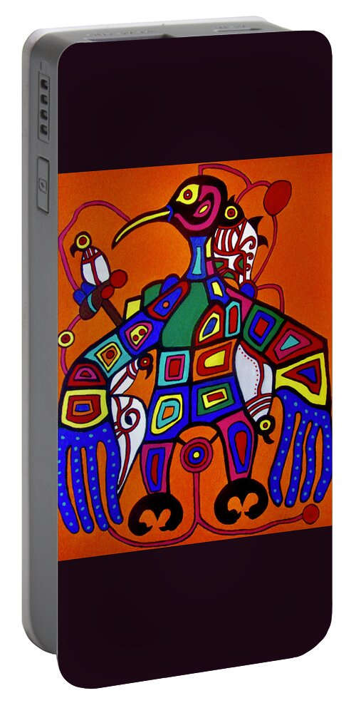 Raven Portable Battery Charger featuring the painting Raven 2 by Stephanie Moore