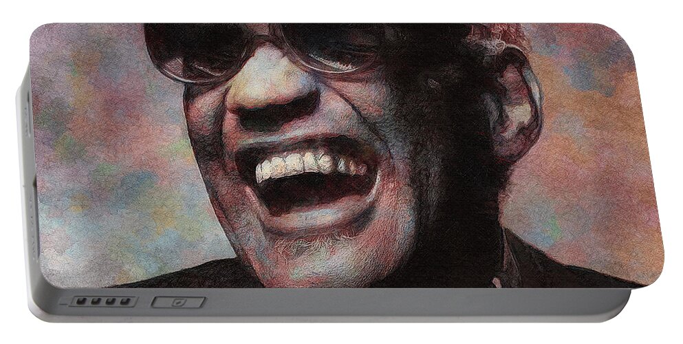 Ray Charles Portable Battery Charger featuring the digital art Ray Charles by Jerzy Czyz