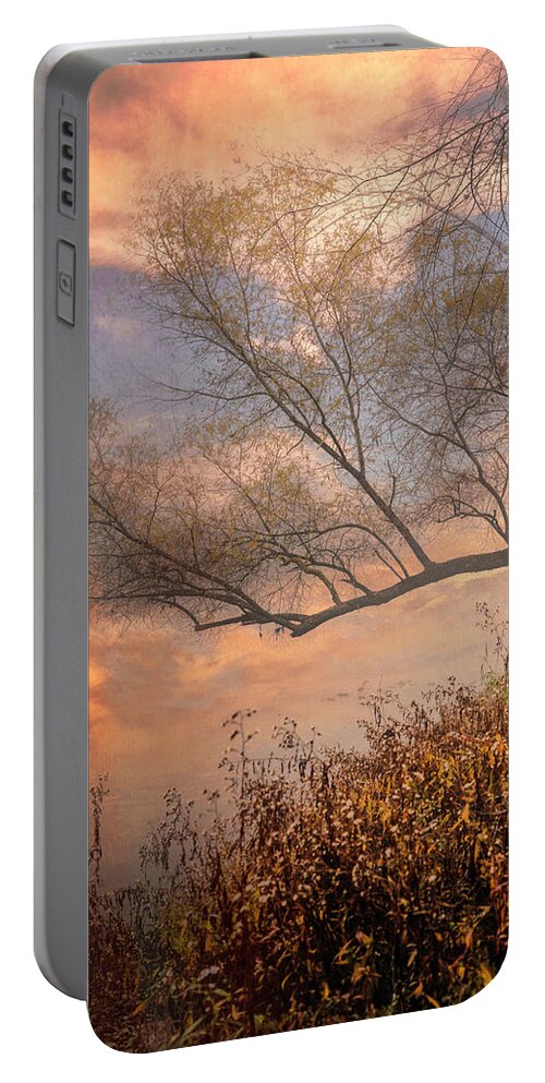 Carolina Portable Battery Charger featuring the photograph Reaching Across the River in Autumn by Debra and Dave Vanderlaan