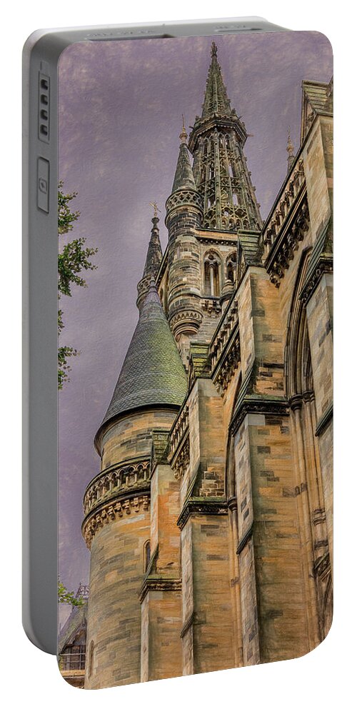 Glasgow Portable Battery Charger featuring the photograph Reaching New Heights in Glasgow by Marcy Wielfaert