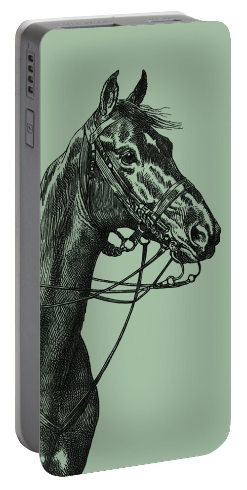 Horse Portable Battery Charger featuring the digital art Ready To Ride by Madame Memento