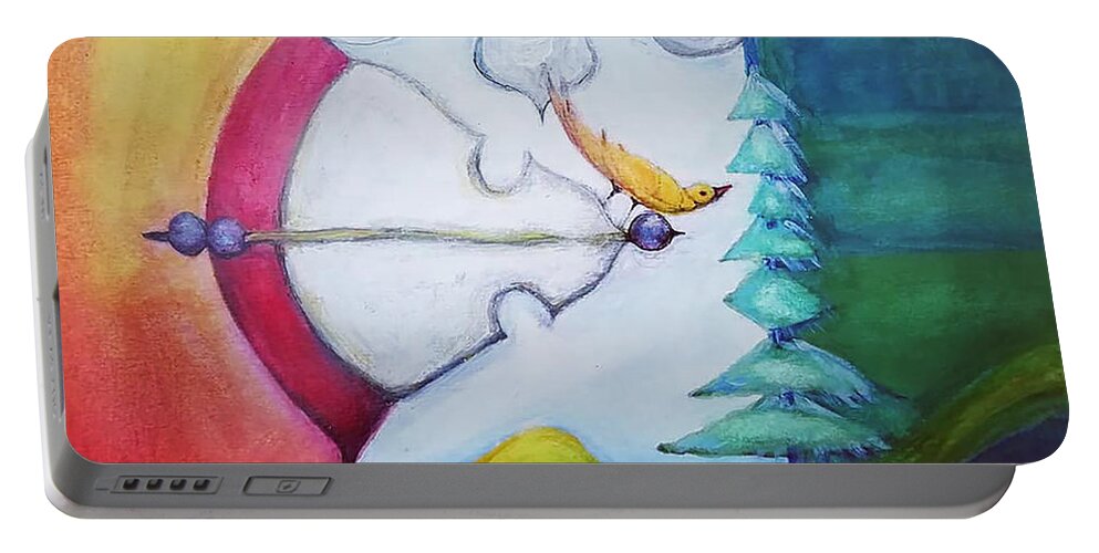 Bird Portable Battery Charger featuring the painting Recognition of Grace by Alexandra Vusir