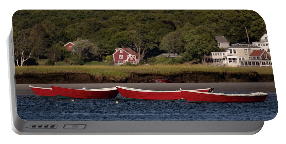 Red Portable Battery Charger featuring the photograph Red Boats by Denise Kopko