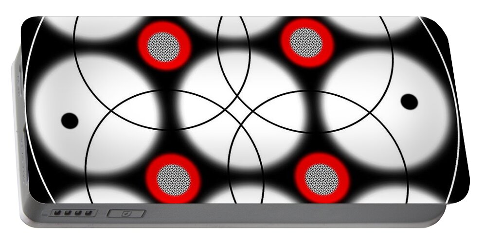 Corners Portable Battery Charger featuring the digital art Red Dot District 2 by Designs By L
