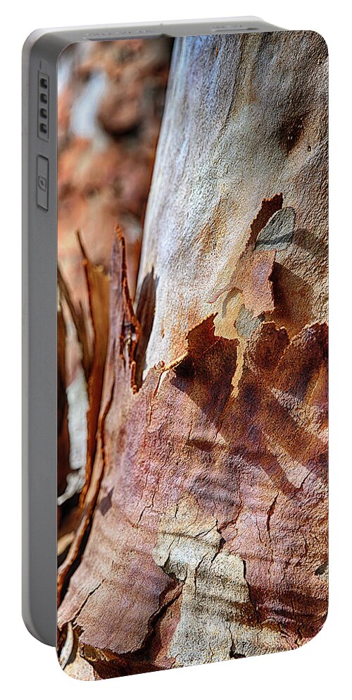 Australia Portable Battery Charger featuring the photograph Red Gum Barking by Jay Heifetz