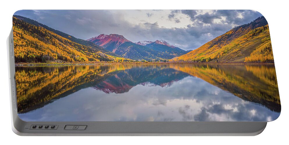 Colorado Portable Battery Charger featuring the photograph Red Mountain Moon by Darren White