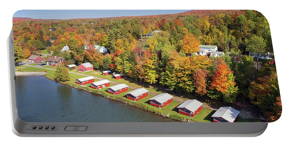  Portable Battery Charger featuring the photograph Red On Red At Lake Willoughby, Vermont by John Rowe