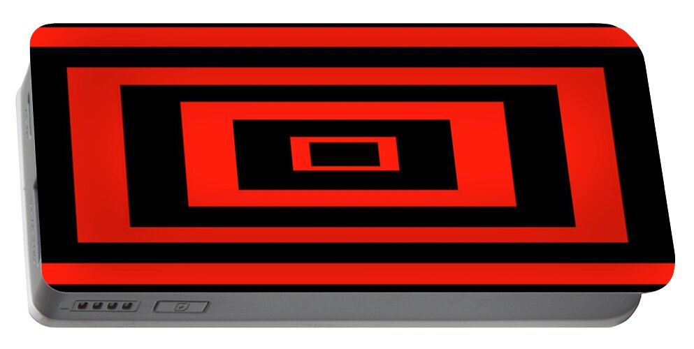 Pop Art Portable Battery Charger featuring the digital art Red Rectangle by Mike McGlothlen