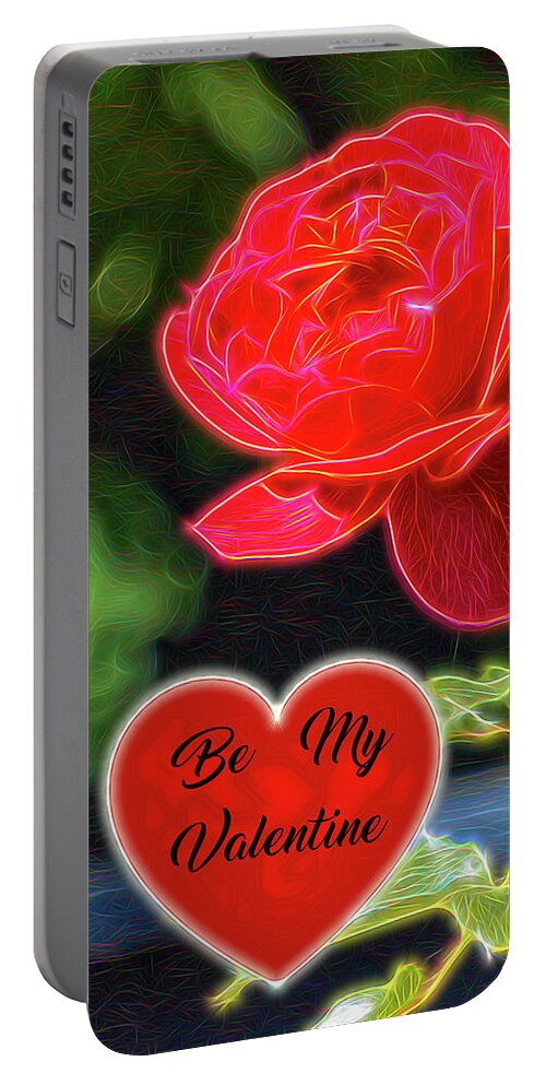 Rose Portable Battery Charger featuring the digital art Red Rose 3 by LGP Imagery