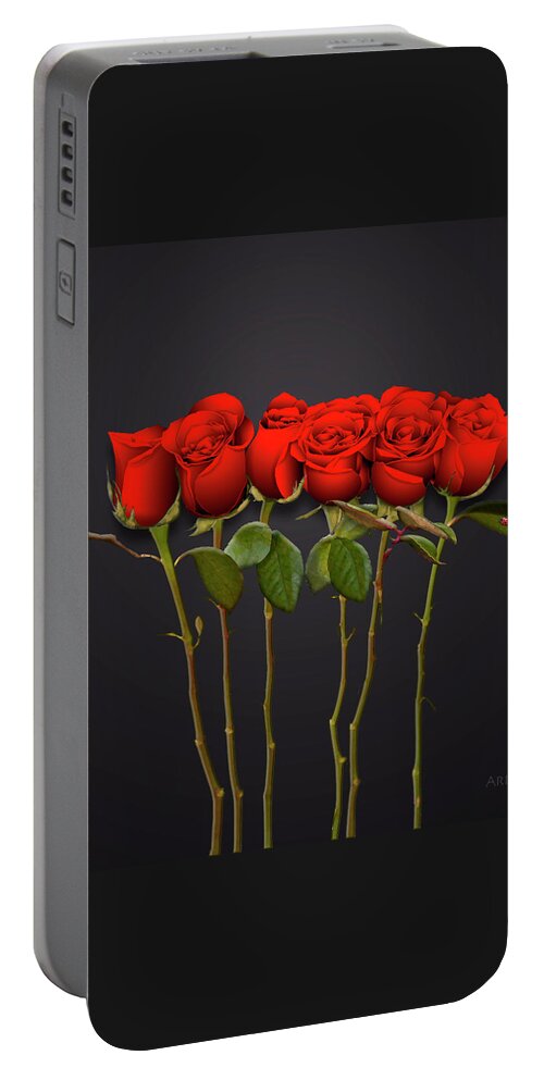 Red Roses Portable Battery Charger featuring the painting Red Roses by David Arrigoni