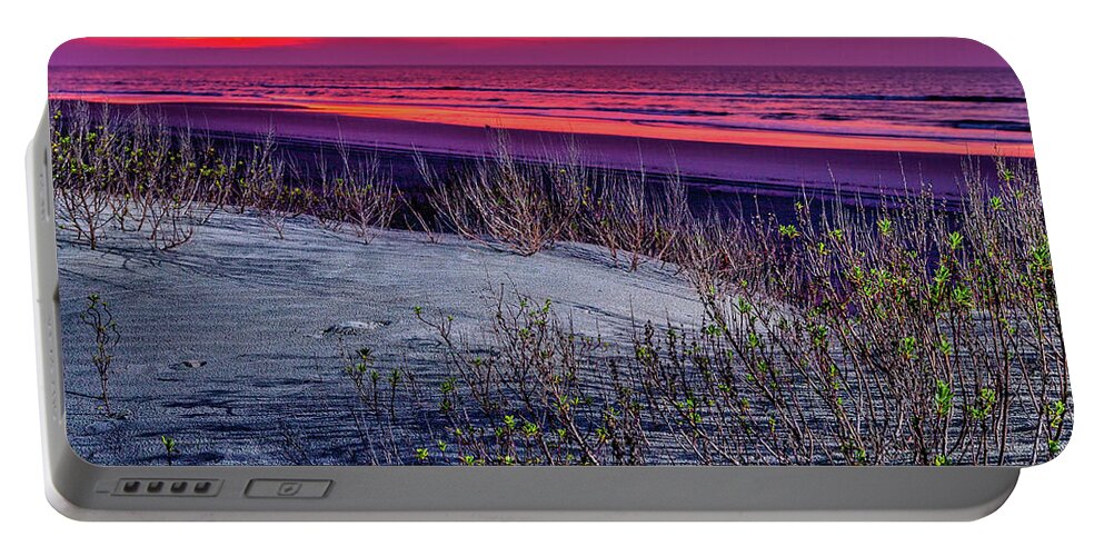 North Carolina Portable Battery Charger featuring the photograph Red Sky in the Morning by Dan Carmichael