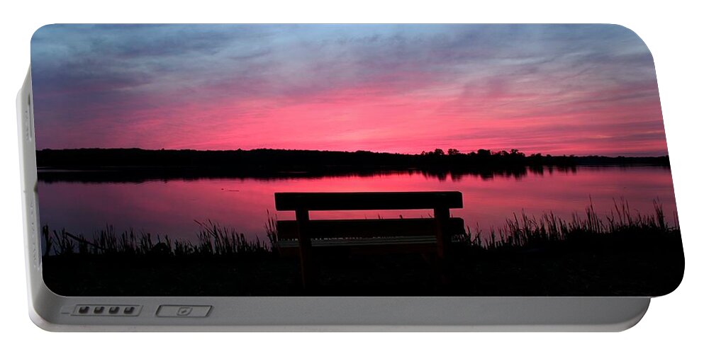 Sunset Portable Battery Charger featuring the photograph Red Sky Sunset by Mary Walchuck