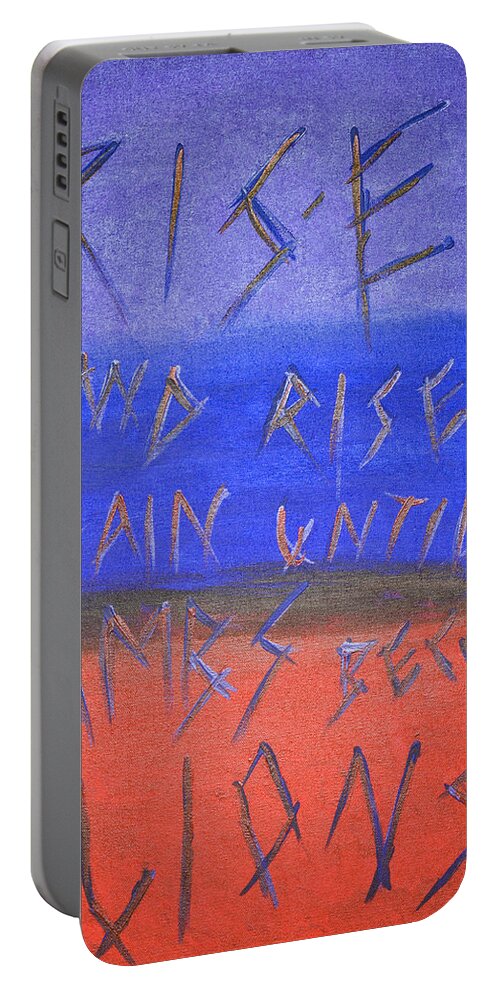 Quotes Portable Battery Charger featuring the painting Redemption by Jonathan A
