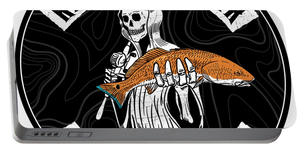 Saltwater Portable Battery Charger featuring the digital art Redfish Reaper by Kevin Putman