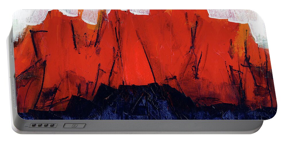 Red Portable Battery Charger featuring the painting Redlands by Lynne Taetzsch