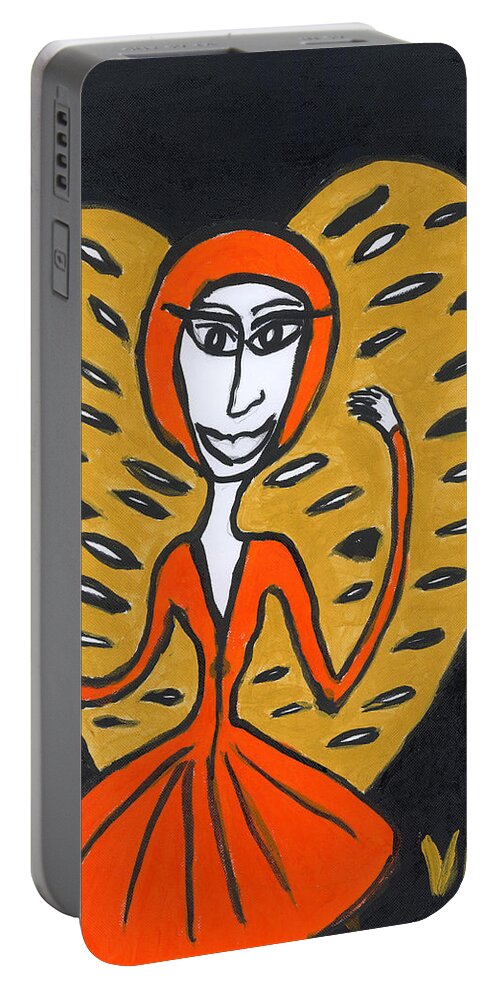 Angel Portable Battery Charger featuring the painting Reenatrea Angel by Victoria Mary Clarke