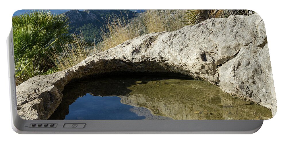 Water Portable Battery Charger featuring the photograph Water hole in the mountains by Adriana Mueller